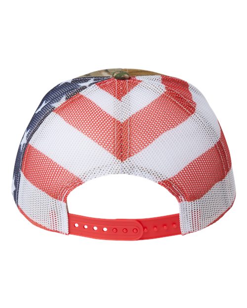 Kati camo printed American mesh trucker hat