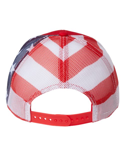 Kati red printed American mesh trucker hat