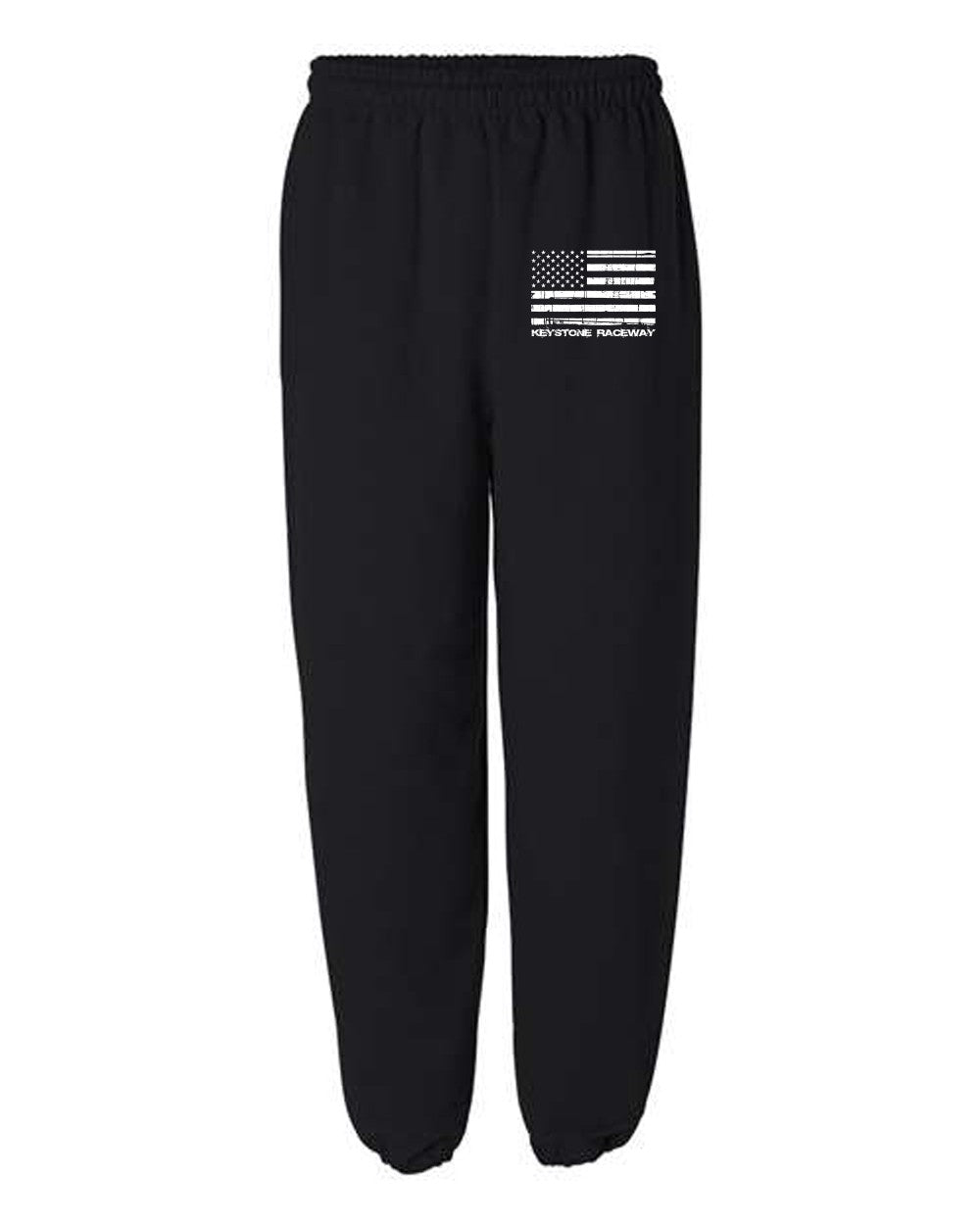 Keystone Raceway Park Black Sweatpants with White Flag Logo