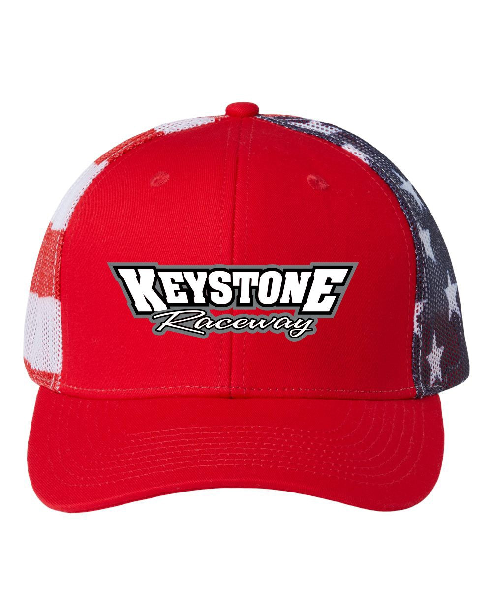 Kati red printed American mesh trucker hat