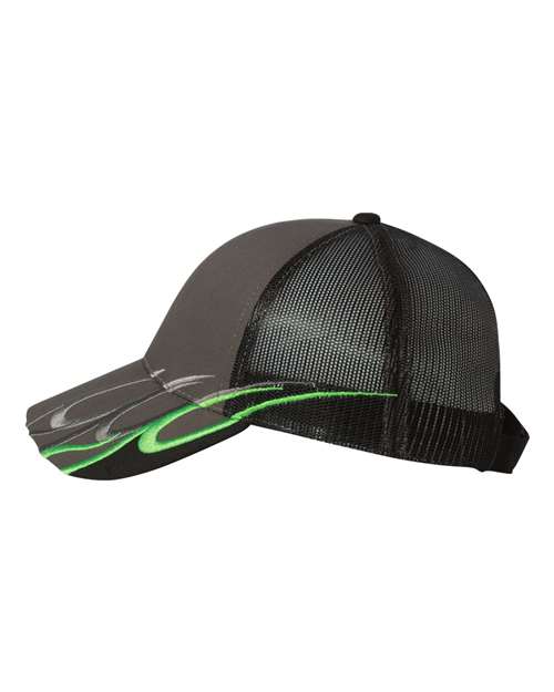 Outdoor Cap green flame hat