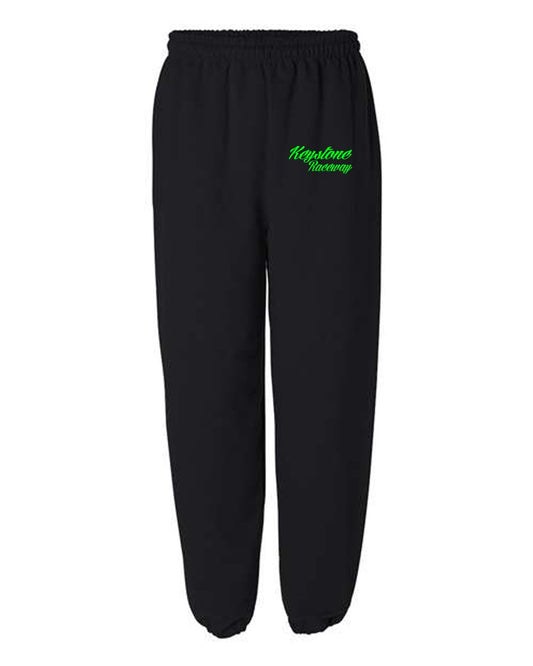 Black Sweatpants with Green Keystone Raceway