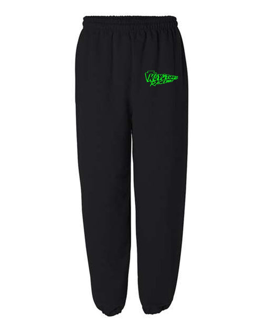 Black Sweatpants with Green Old School Keystone Raceway Logo