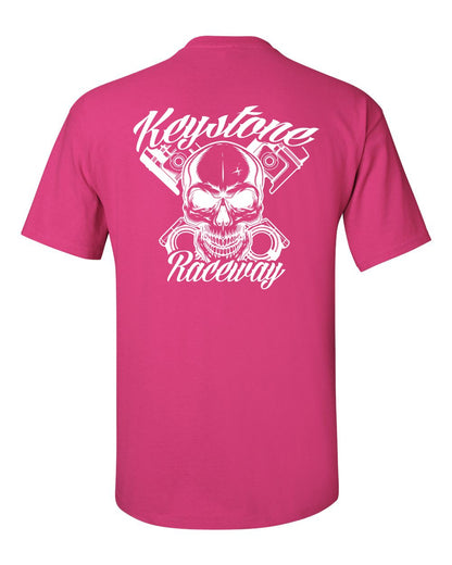 Keystone Raceway Skull T-Shirt White logo