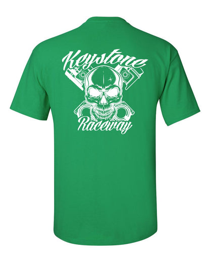 Keystone Raceway Skull T-Shirt White logo