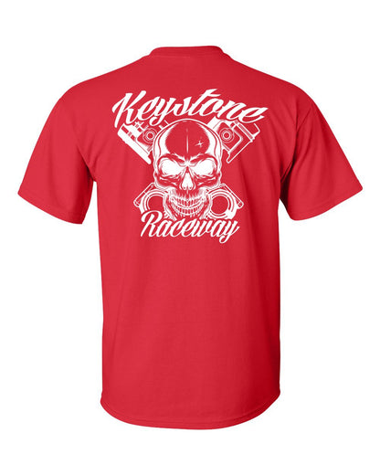 Keystone Raceway Skull T-Shirt White logo