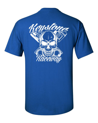 Keystone Raceway Skull T-Shirt White logo