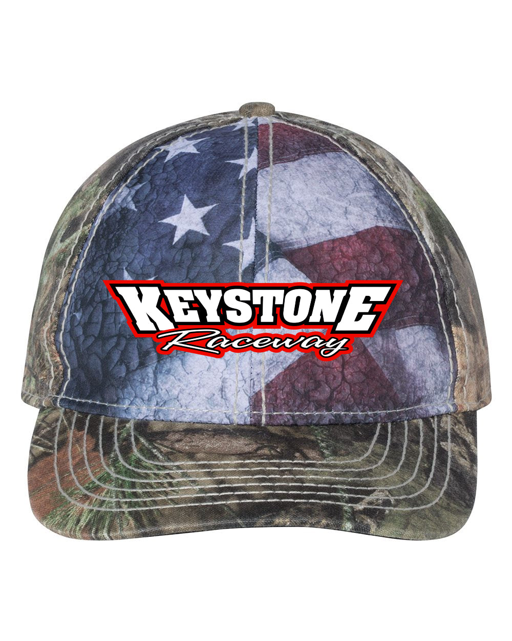 Outdoor Cap Camo with Flag Sublimated Front Panels Cap